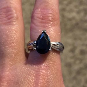 Jewelscent Dark blue teardrop ring